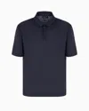 Giorgio Armani Official Store Short-sleeved Polo Shirt In Pure Linen Jersey In Midnight Blue