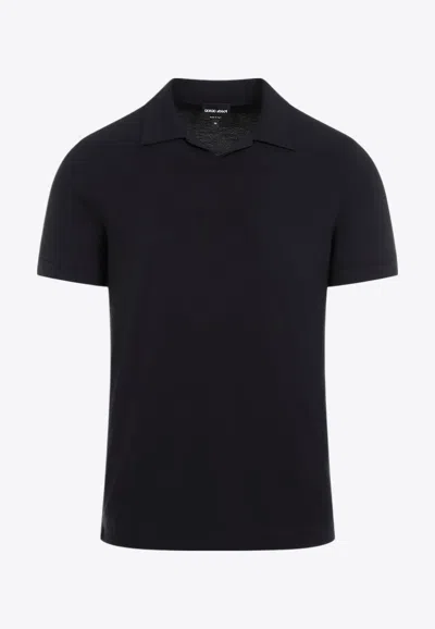 Giorgio Armani Short-sleeved Polo T-shirt In Black