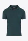 Giorgio Armani Woods Green Viscose Polo With Polo Collar In Green