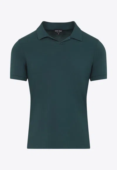 Giorgio Armani Short-sleeved Polo T-shirt In Green