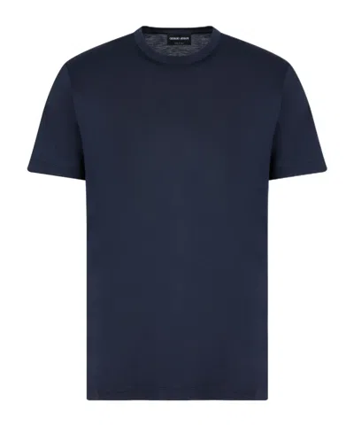 Giorgio Armani Short-sleeved T-shirt In Blue