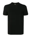 Giorgio Armani Blue Cotton T-shirt In Black