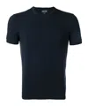 Giorgio Armani Official Store T-shirt En Interlock De Coton Avec Broderie Logo In Blue