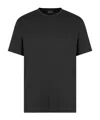 Giorgio Armani Logo Embroidery Cotton T-shirt In Black