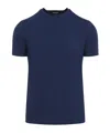 Giorgio Armani Crew Neck Plain Design Short Sleeves T-shirt In Blue