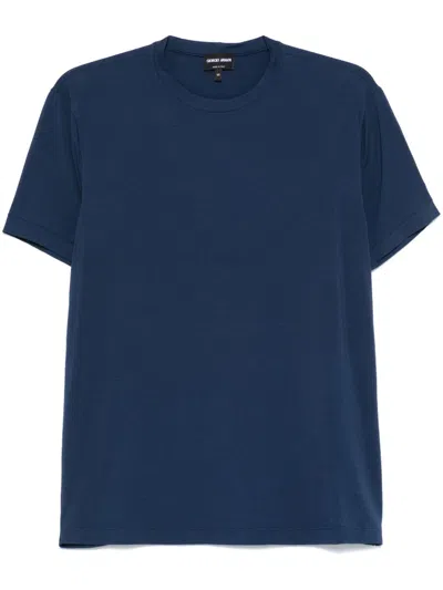 Giorgio Armani Short-sleeved T-shirt In Blue