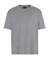 Giorgio Armani Viscose Jacquard Jersey Crew-neck T-shirt In Gray