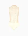 Giorgio Armani Short Tulle Bodysuit With Rhinestone Embroidery