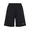 Giorgio Armani Navy Blue Polyamide Bermuda Shorts With Concealed Drawstring In Blue