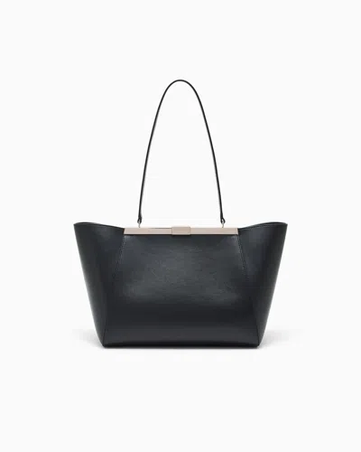 Giorgio Armani Shoulder Bag In Leather With Split Leather Lining In Black