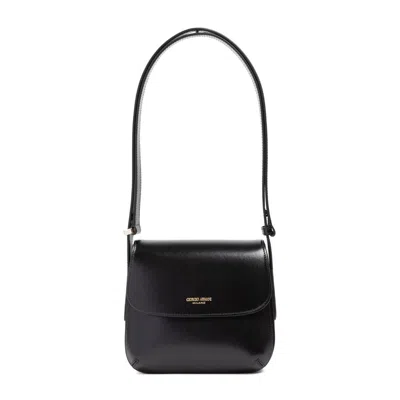 Giorgio Armani Official Store Small Palmellato-leather La Prima Bag In Black