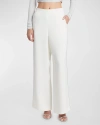 GIORGIO ARMANI SIDE PIPING WIDE-LEG SILK TROUSERS