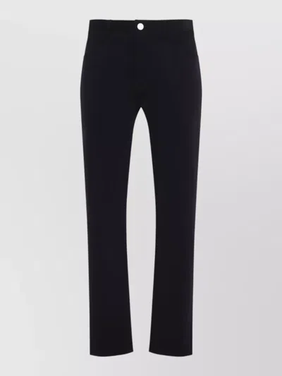 Giorgio Armani Signature Five Pocket Straight Leg Denim Trousers In Black
