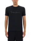 Giorgio Armani Men Signature Logo T-shirt In Black