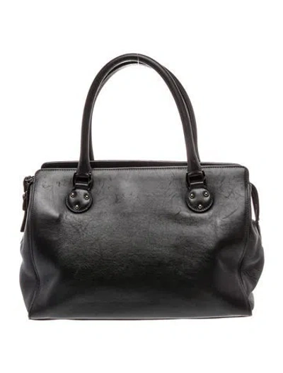 Pre-owned Giorgio Armani Signature Top Handle Bag In Black