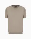 Giorgio Armani Silk And Cotton Crew-neck Jumper In Neutral
