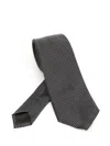 Giorgio Armani Silk And Cotton Tie Ties And Bow Ties Black In Black