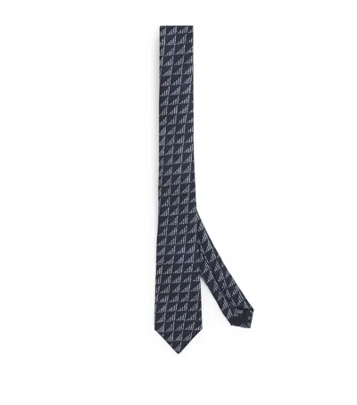 Giorgio Armani Silk Arrow Jacquard Tie In Burgundy