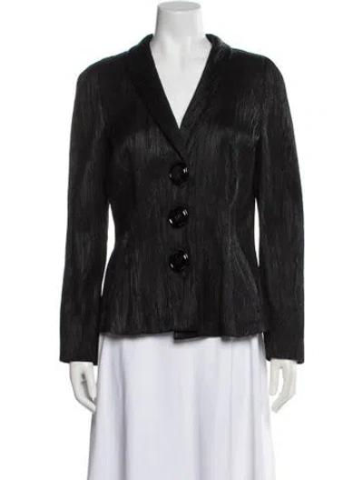 Pre-owned Giorgio Armani Silk Blazer In Black
