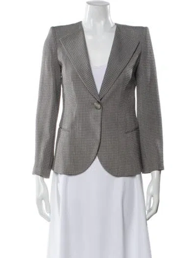 Pre-owned Giorgio Armani Silk Blazer In Gray