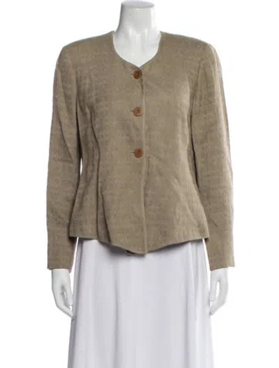 Pre-owned Giorgio Armani Silk Blazer In Neutral