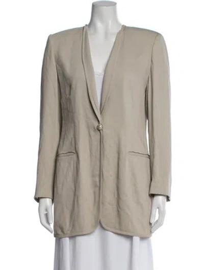 Pre-owned Giorgio Armani Silk Blazer In Neutral
