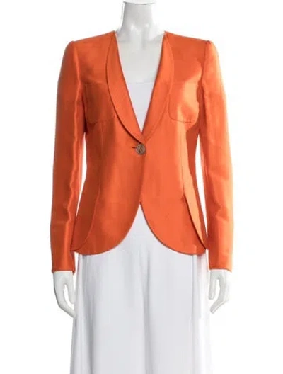 Pre-owned Giorgio Armani Silk Blazer In Orange