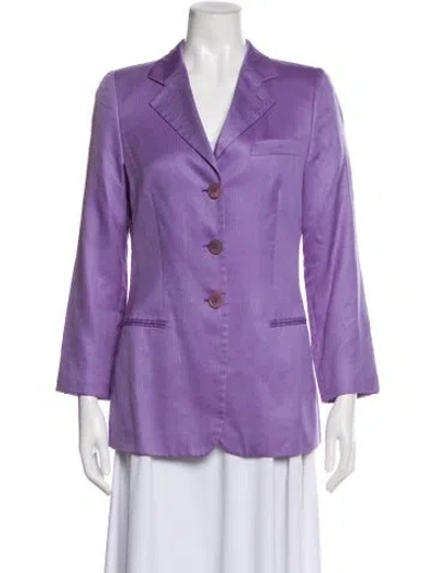 Pre-owned Giorgio Armani Silk Blazer In Purple