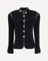 Giorgio Armani Women Silk Blazer With Decorative Metal Shank Buttons In Black