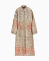 Giorgio Armani Silk-blend Jacquard Canneté Long Overcoat In Neutral