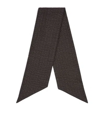 Giorgio Armani Silk-blend Scarf In Brown