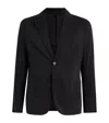 Giorgio Armani Silk-blend Single-breasted Blazer In Blue