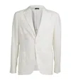 Giorgio Armani Silk-blend Single-breasted Blazer In White