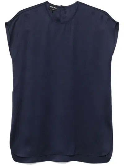 Giorgio Armani Silk Blouse In Blue