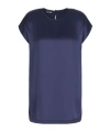 Giorgio Armani Cap-sleeve Silk Blouse In Blue
