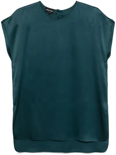 Giorgio Armani Silk Blouse In Green