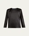 Giorgio Armani Silk Blouse With Tonal Piping In Black