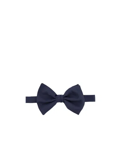 Giorgio Armani Silk Bow Tie In Blue