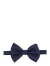 Giorgio Armani Textured Silk Bow Tie With Adjustable Strap In Blue