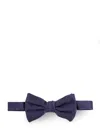 Giorgio Armani Textured Silk Bow Tie With Adjustable Strap In Blue