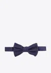 Giorgio Armani Silk Bow Tie In Blue