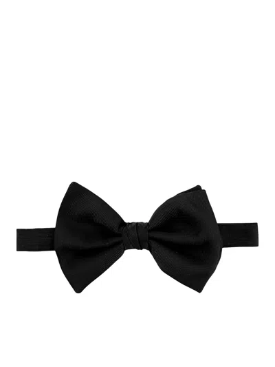 Giorgio Armani Silk Bow Tie In Brown