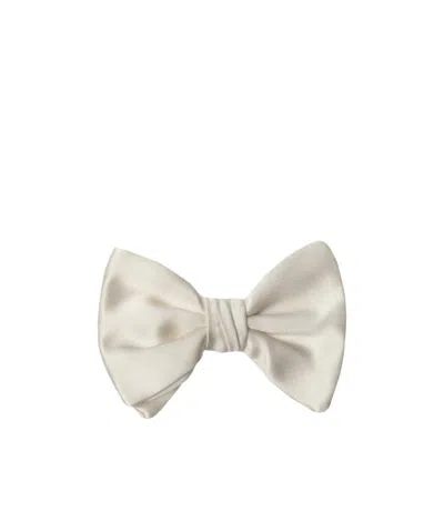 Giorgio Armani Silk Bow Tie In White