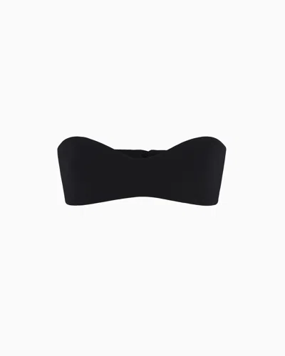 Giorgio Armani Silk Cady Bandeau Top In Black