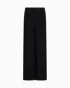 Giorgio Armani Silk Cady Trousers With An Embroidered Waistband In Black