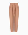 Giorgio Armani Silk Cady Trousers With Pleats In Pink