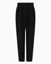 Giorgio Armani Silk Cady Trousers With Pleats In Black