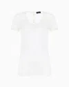 Giorgio Armani Silk Charmeuse Blouse With V Neckline In White