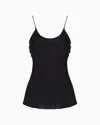 Giorgio Armani Silk Charmeuse Top In Black