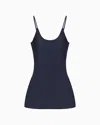 Giorgio Armani Silk Charmeuse Top In Navy Blue